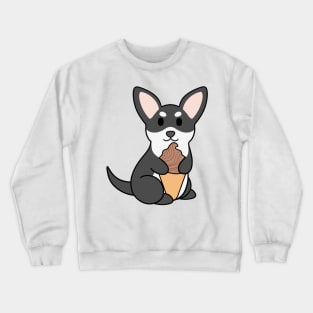 Black and White Chihuahua Ice Cream Chocolate Crewneck Sweatshirt